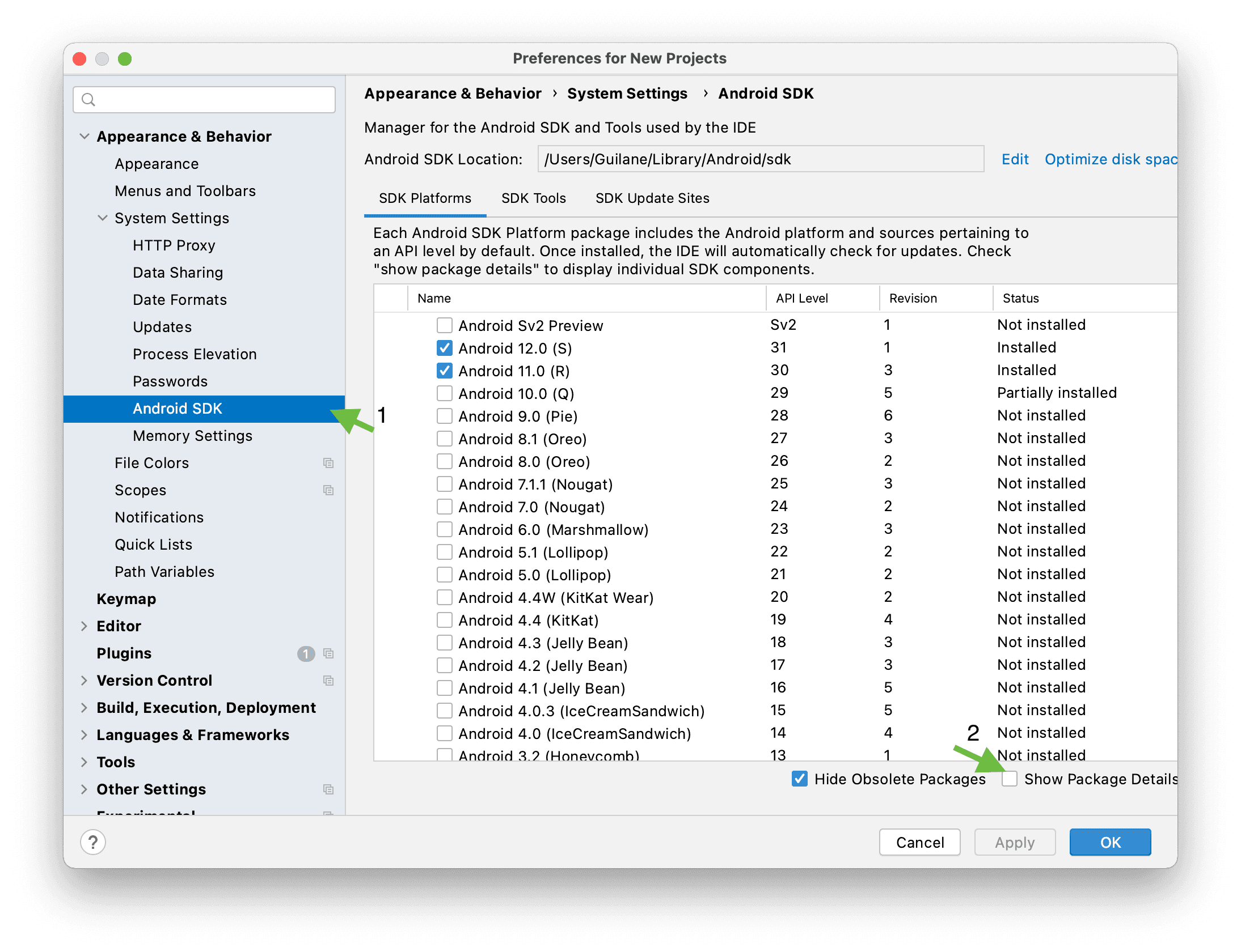 Android Studio Settings