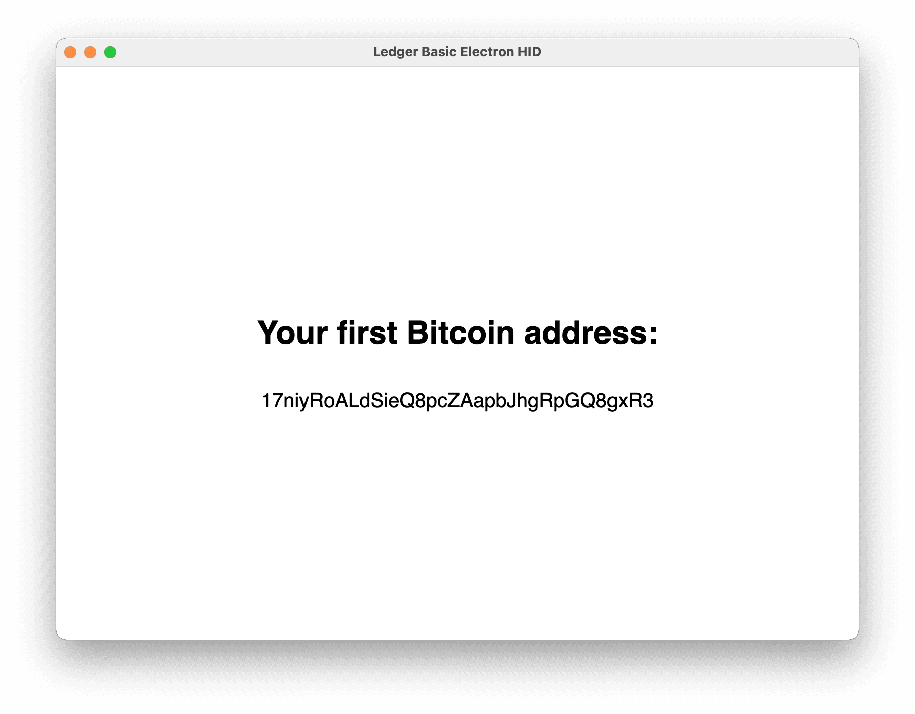 Address Account Displayed