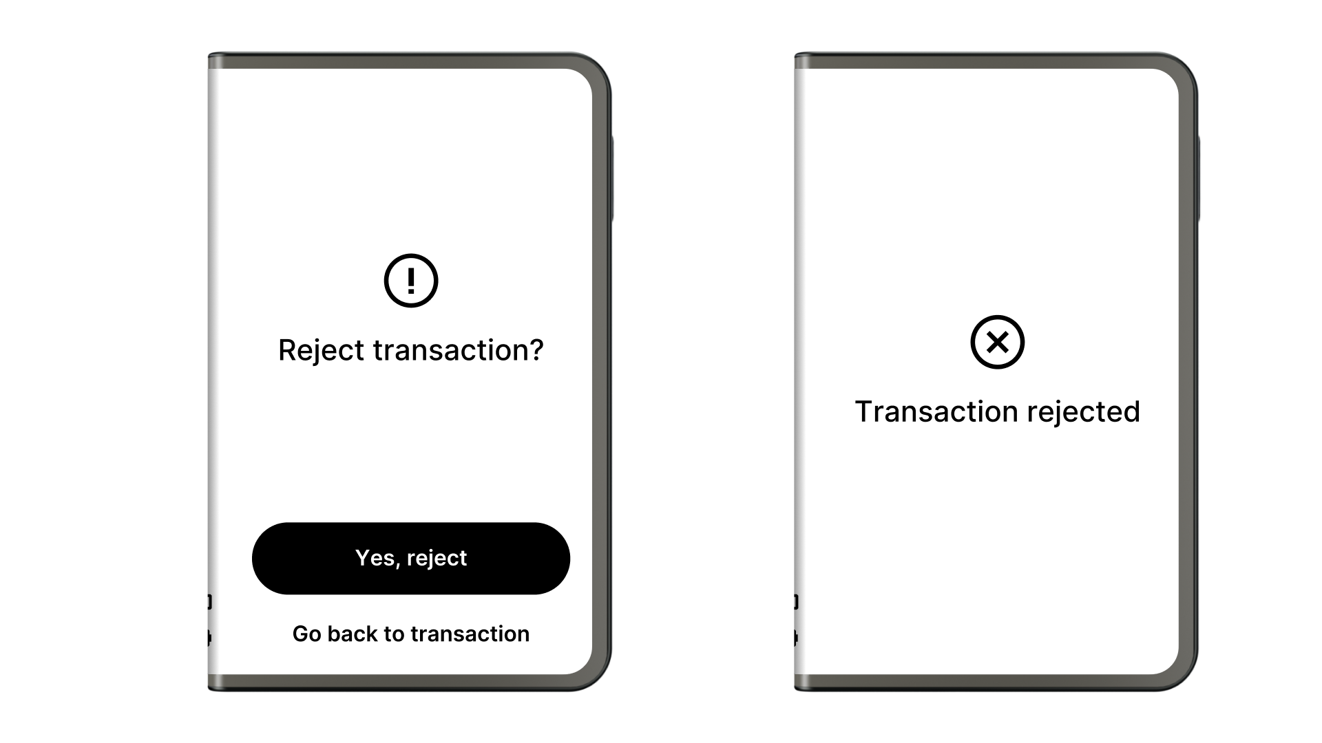 Rejecting a transaction