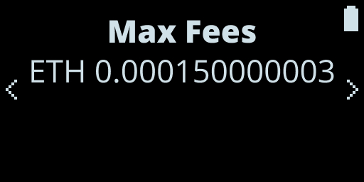Nano Max Fees Screen