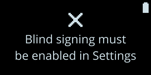 Blind signing not enabled