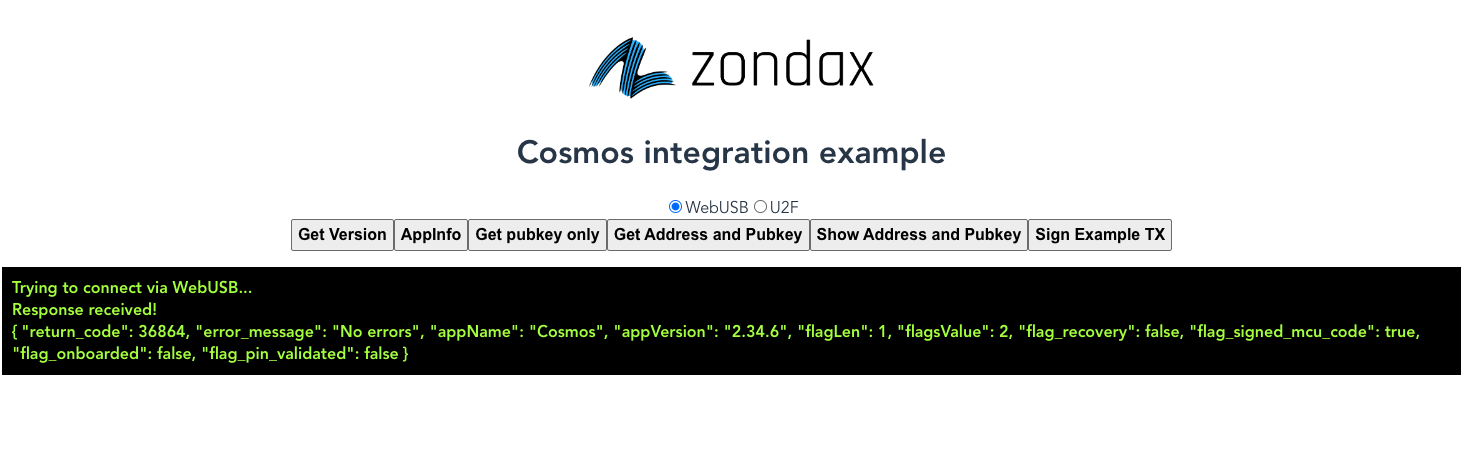 Cosmos integration example