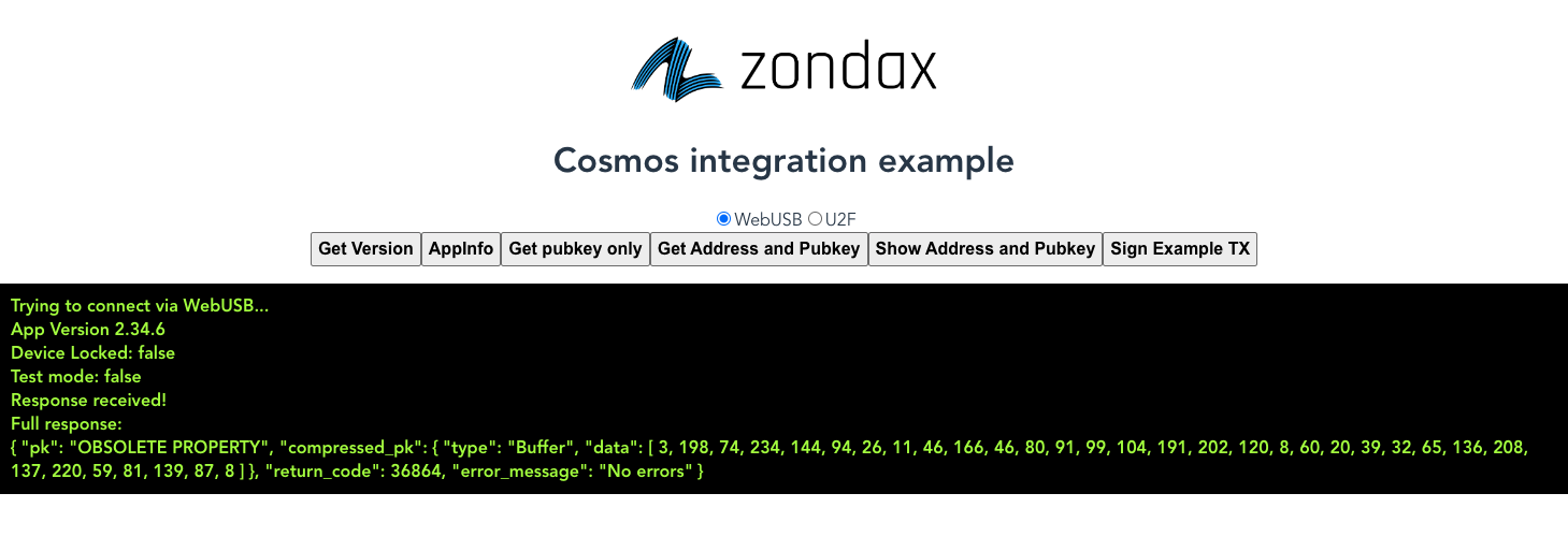 Cosmos integration example