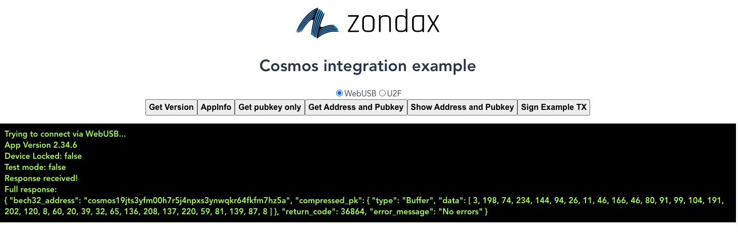 Cosmos integration example